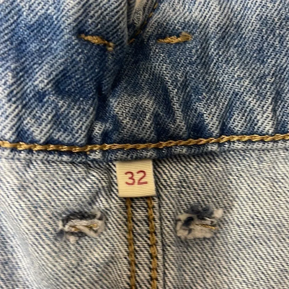 Levi’s Blue Denim Notch A-Line Front Button Down Mini Skirt-Size 32